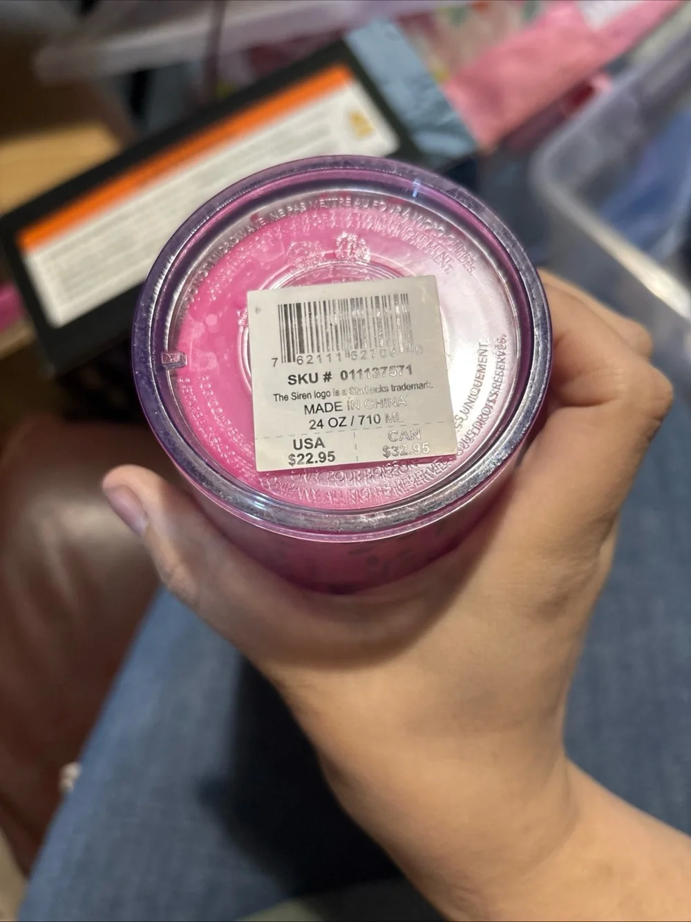 Starbucks Pink Tumbler with Deer and Botanical Print